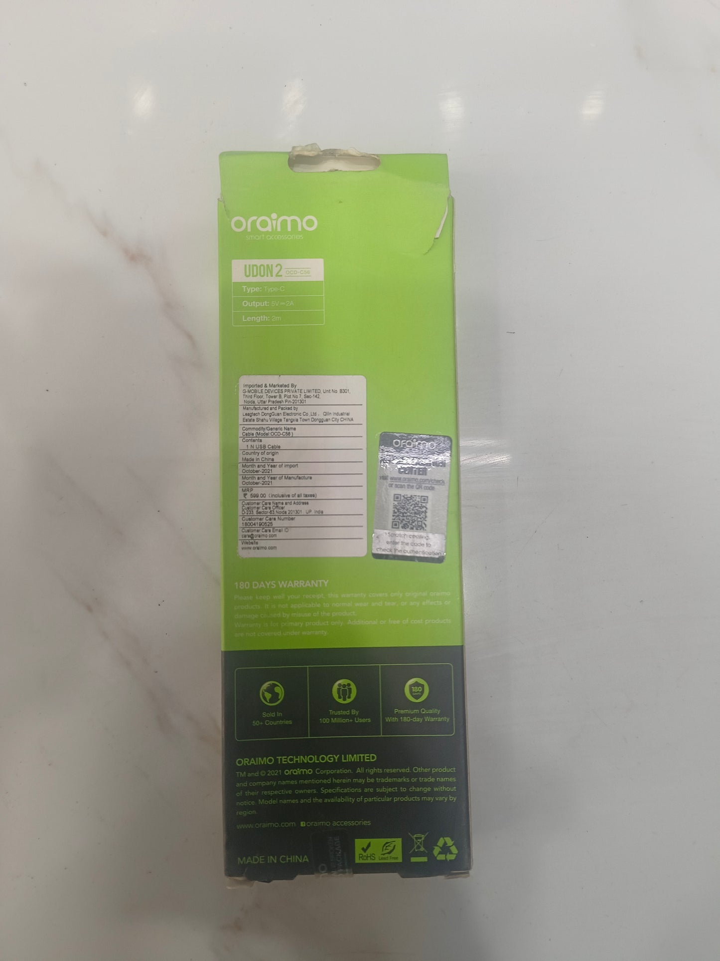 ORAIMO OCD-C56 Type-C 2m Data Cable