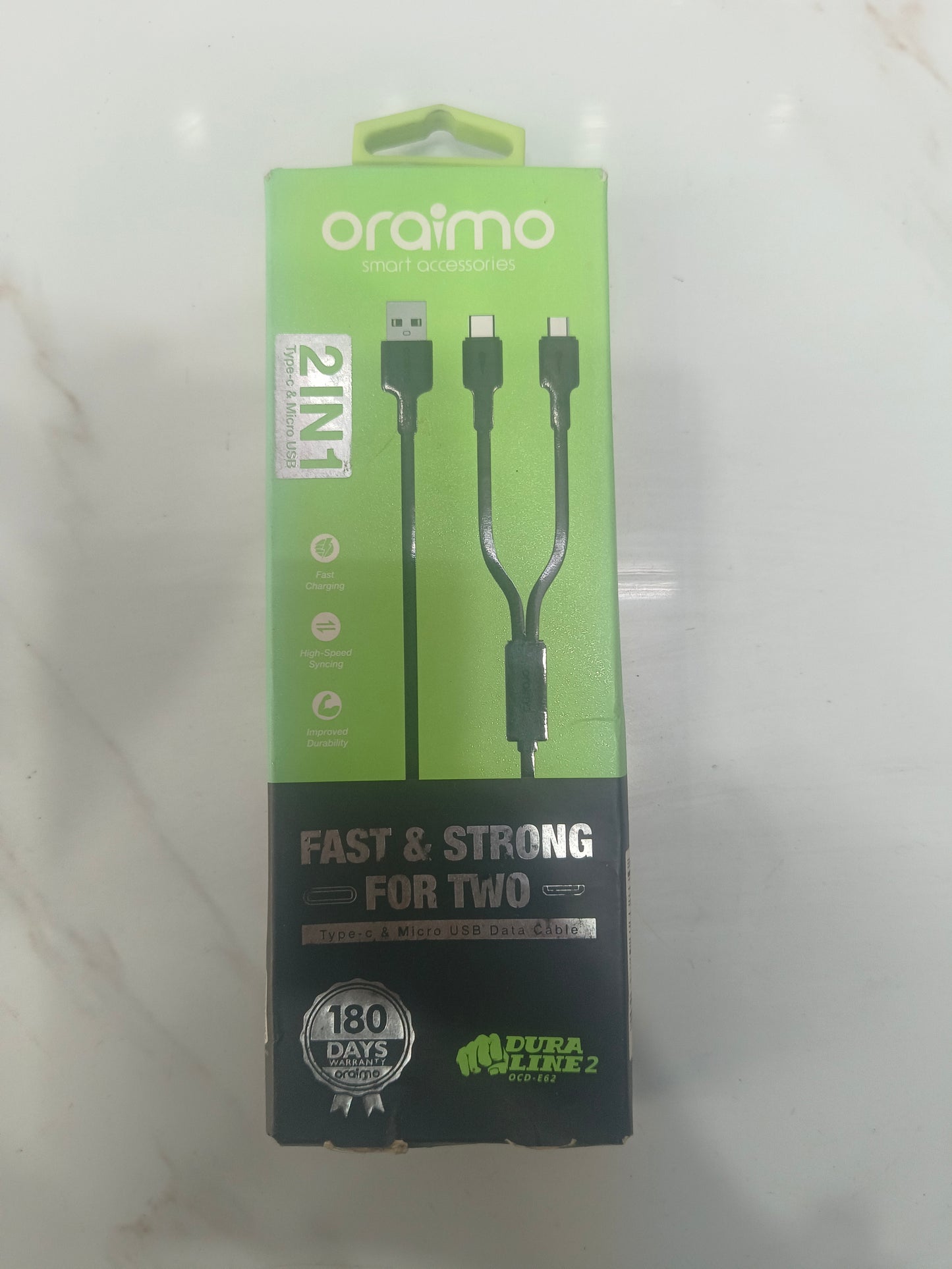 ORAIMO Duraline 2 OCD-E62 fast charging cable with Type-C & Micro USB Connector
