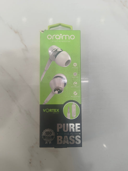 Oraimo Vortex OEP-E21 wired earphones in white